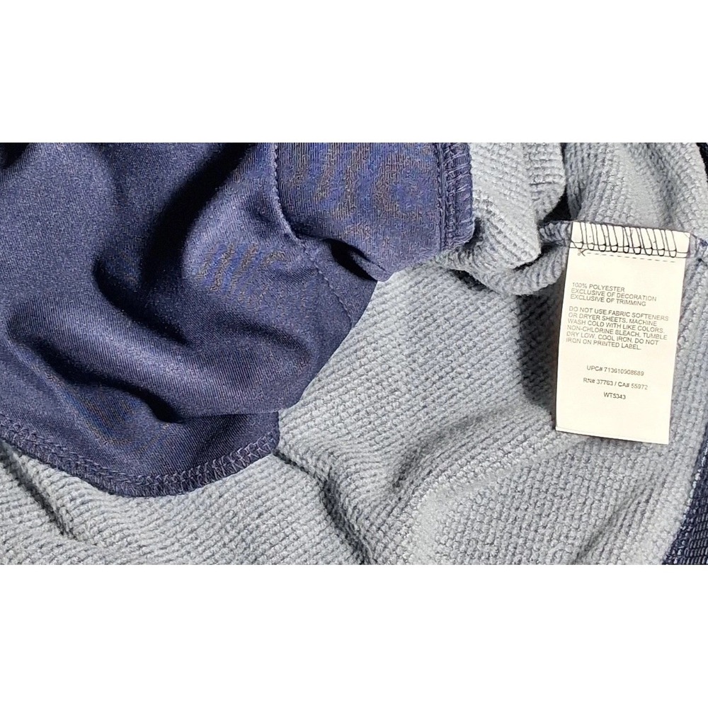Ben Hogan Performance Mens XL Quarter Zip Pullover Navy Blue White Micro Stripe - Picture 7 of 15